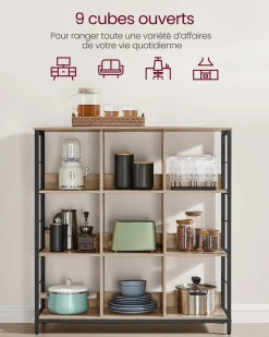 New SONGMICS Placard de cuisine avec 4 portes blanc