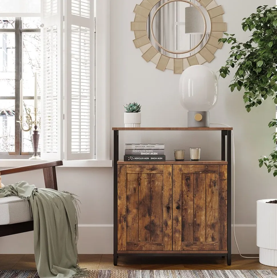 Outlet SONGMICS Placard façon lattes Blanc