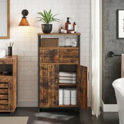 Clearance SONGMICS Placard grilles lattes Marron rustique