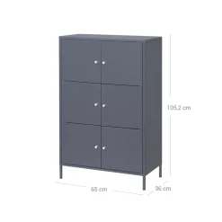 Shop SONGMICS Placard métal Gris