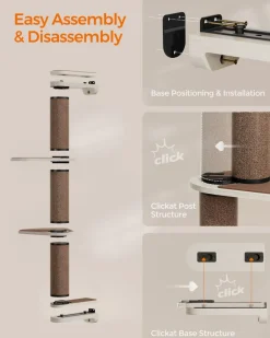 Discount SONGMICS Planet Enemble de 10 meubles pour chat muraux Marron Avoine + Marron Café