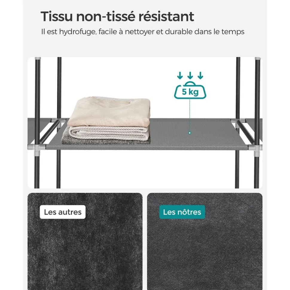 Fashion SONGMICS Plateau de lit pinces réglables beige naturel