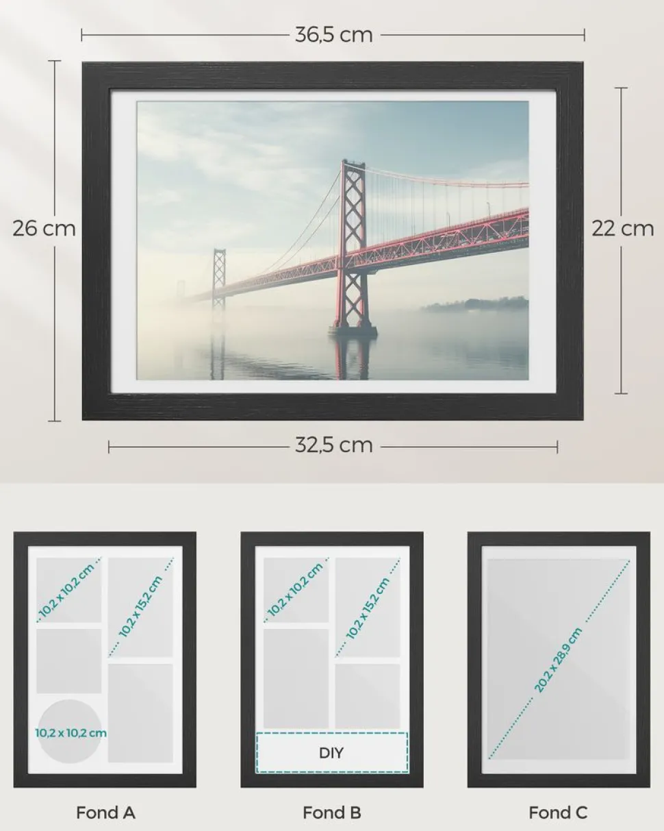 Shop SONGMICS Pêle-mêle 4 photos marron