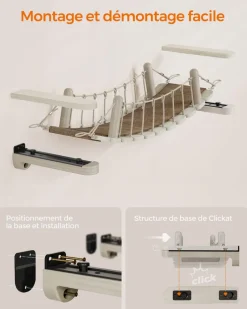 Best SONGMICS Pont pour chat mural avec tapis en tissu Marron Avoine + Marron Café