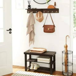 Cheap SONGMICS Portant 4 crochets marron Marron Rustique