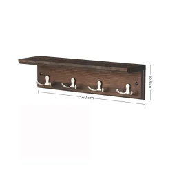 Cheap SONGMICS Portant 4 crochets marron Marron Rustique