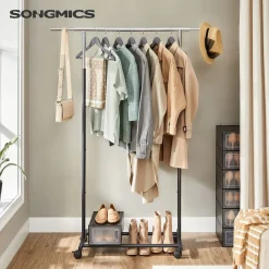 Cheap SONGMICS Portant à roulettes Noir