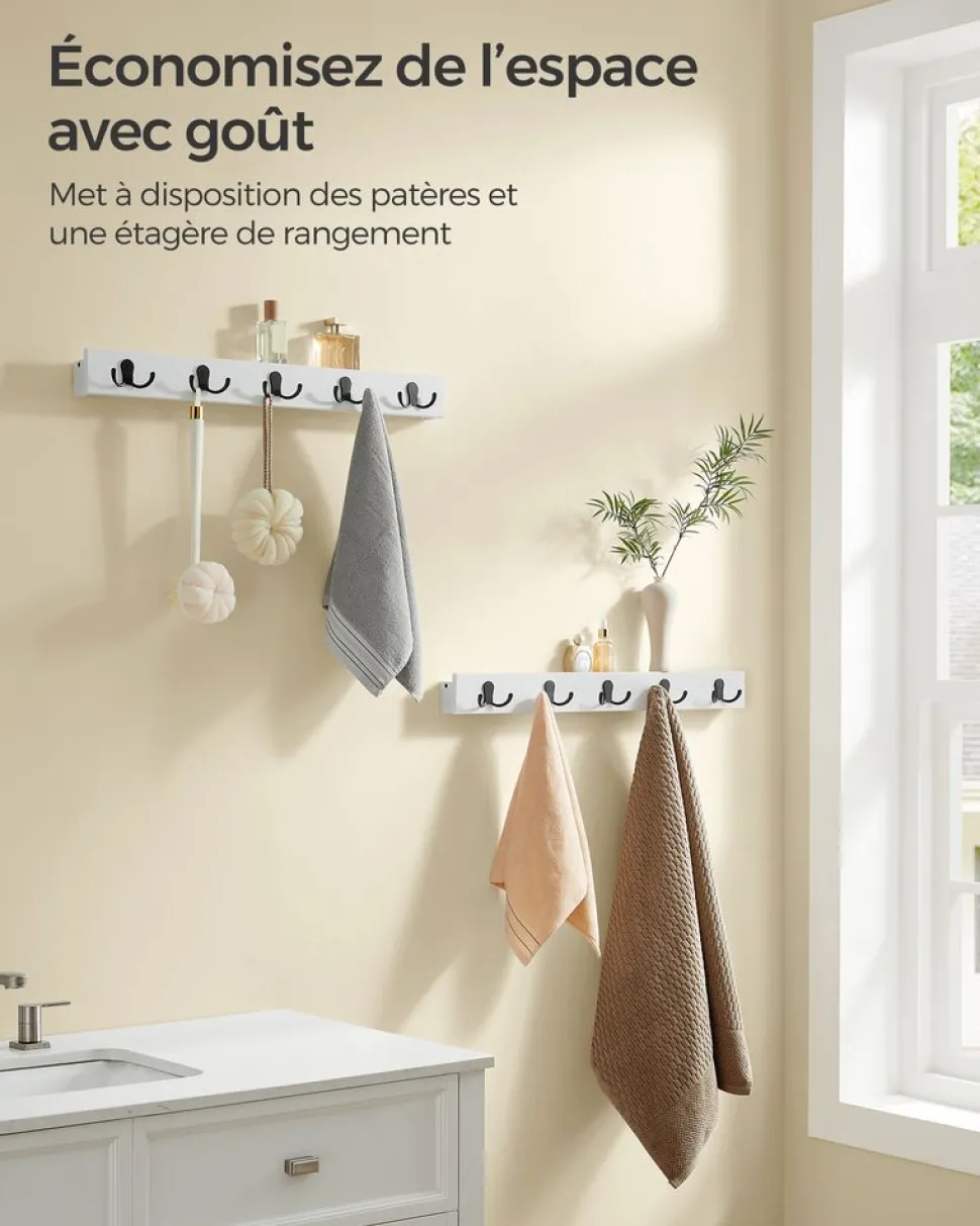 Clearance SONGMICS Portant à vêtement 5 étagères de rangement noir d'encre