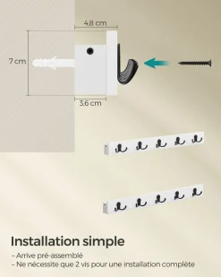 Clearance SONGMICS Portant à vêtement 5 étagères de rangement noir d'encre