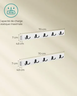 Clearance SONGMICS Portant à vêtement 5 étagères de rangement noir d'encre