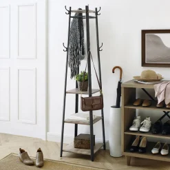 Hot SONGMICS Portant à vêtement du sol au plafond 3 niveaux blanc mat