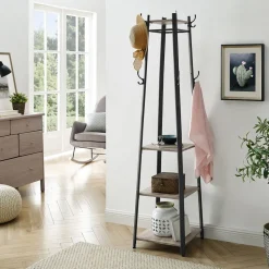 Hot SONGMICS Portant à vêtement du sol au plafond 3 niveaux blanc mat