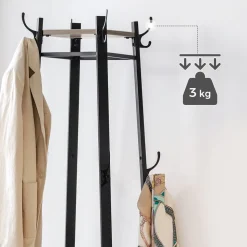 Hot SONGMICS Portant à vêtement du sol au plafond 3 niveaux blanc mat