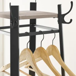 Hot SONGMICS Portant à vêtement du sol au plafond 3 niveaux blanc mat