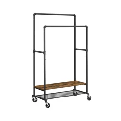 Best Sale SONGMICS Portant à vêtements 2 barres Brun Vintage Noir