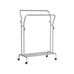 Cheap SONGMICS Portant à vêtements avec roulettes double barre noir