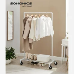 Shop SONGMICS Portant à vêtements Blanc