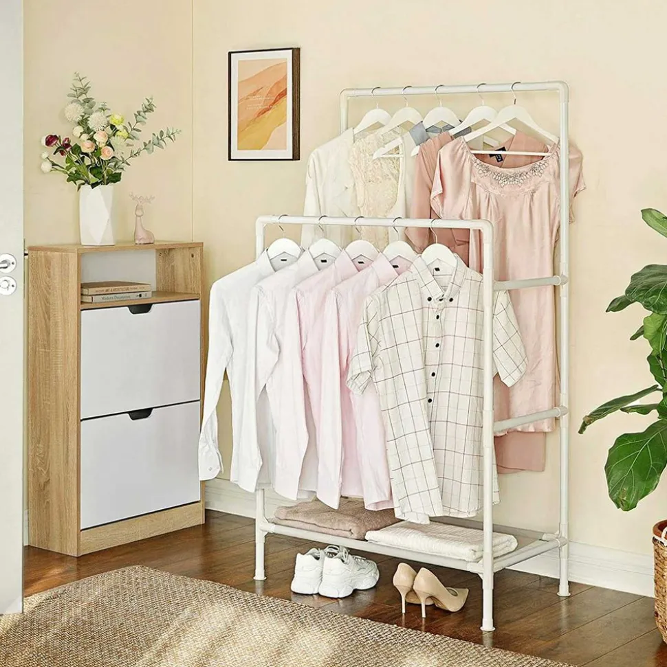 Hot SONGMICS Portant à vêtements Blanc