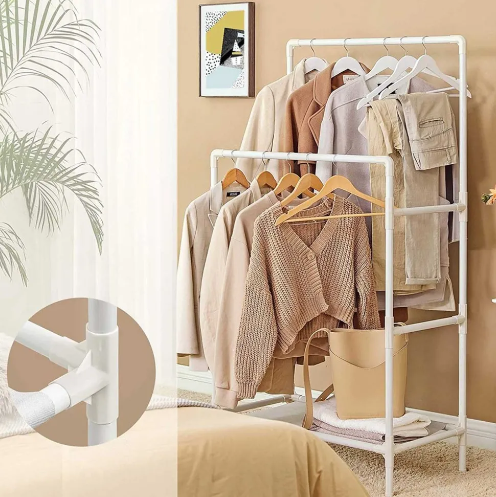 Hot SONGMICS Portant à vêtements Blanc