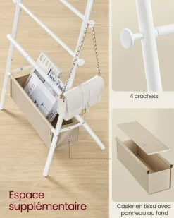 Flash Sale SONGMICS Portant à vêtements double barre en métal à 2 niveaux charge 55 kg blanc