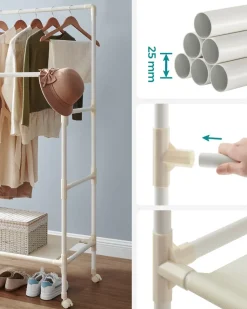 Shop SONGMICS Portant à vêtements en métal gris