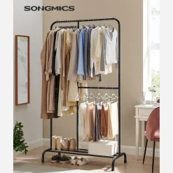 Cheap SONGMICS Portant à vêtements noir Brun Vintage Noir