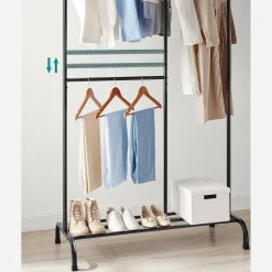 Cheap SONGMICS Portant à vêtements noir Brun Vintage Noir