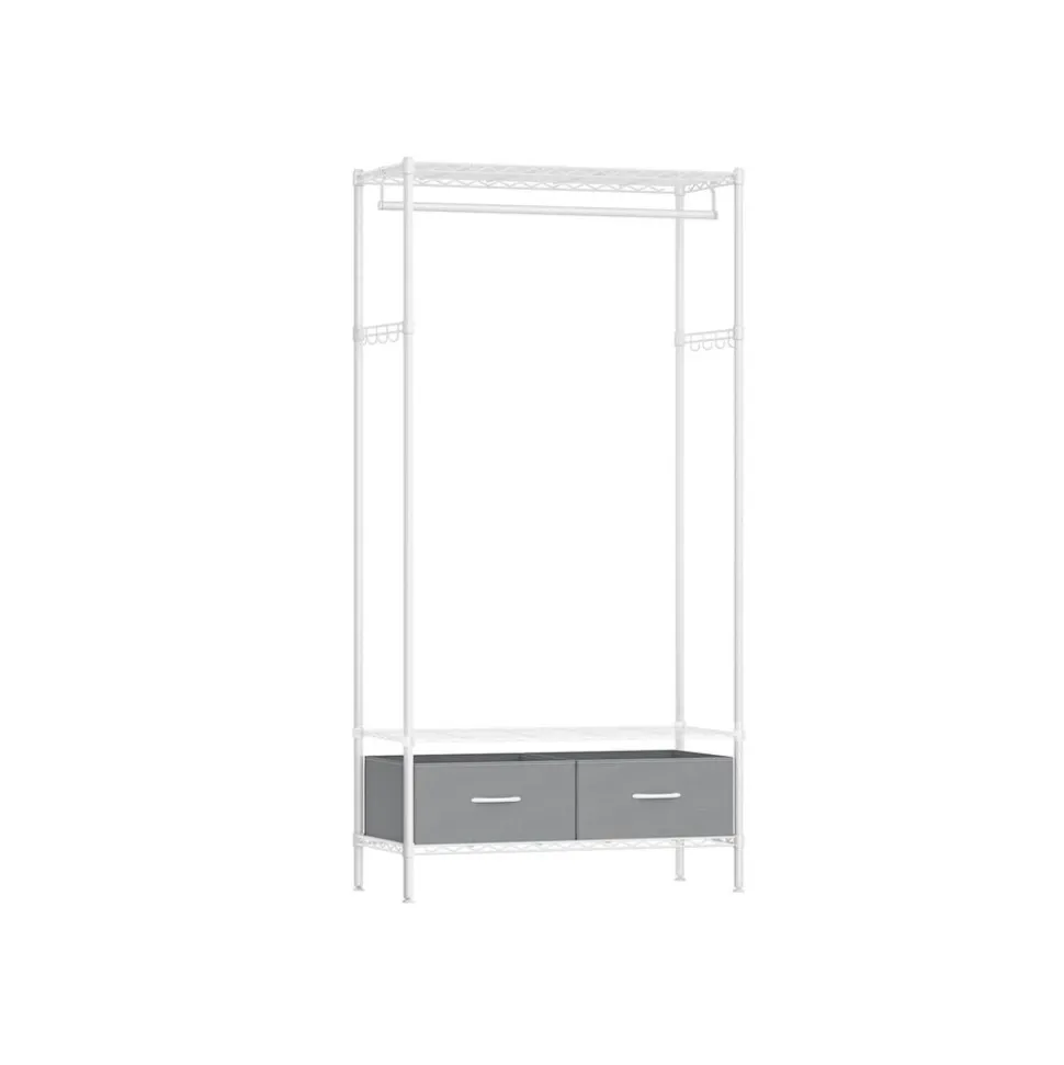 Online SONGMICS Portant à vêtements ouvert avec étagères grillagées avec 2 tiroirs et tringle à vêtements noir d'encre