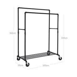 Clearance SONGMICS Portant double Noir