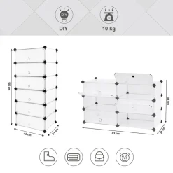 Fashion SONGMICS Portant tringle étagère