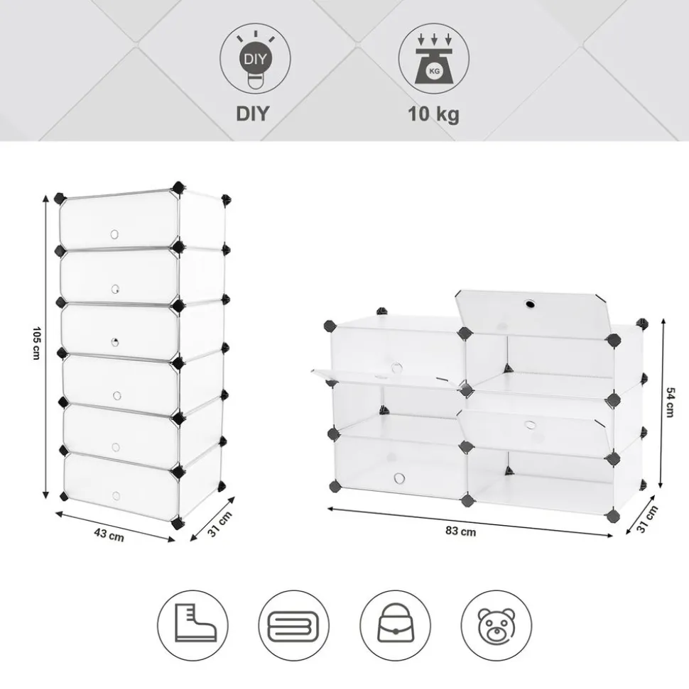 Fashion SONGMICS Portant tringle étagère