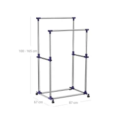 Store SONGMICS Portant vêtements 2 barres bleu