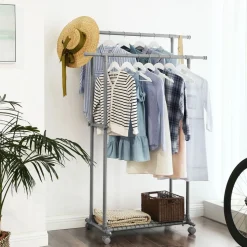 Fashion SONGMICS Portant vêtements Gris