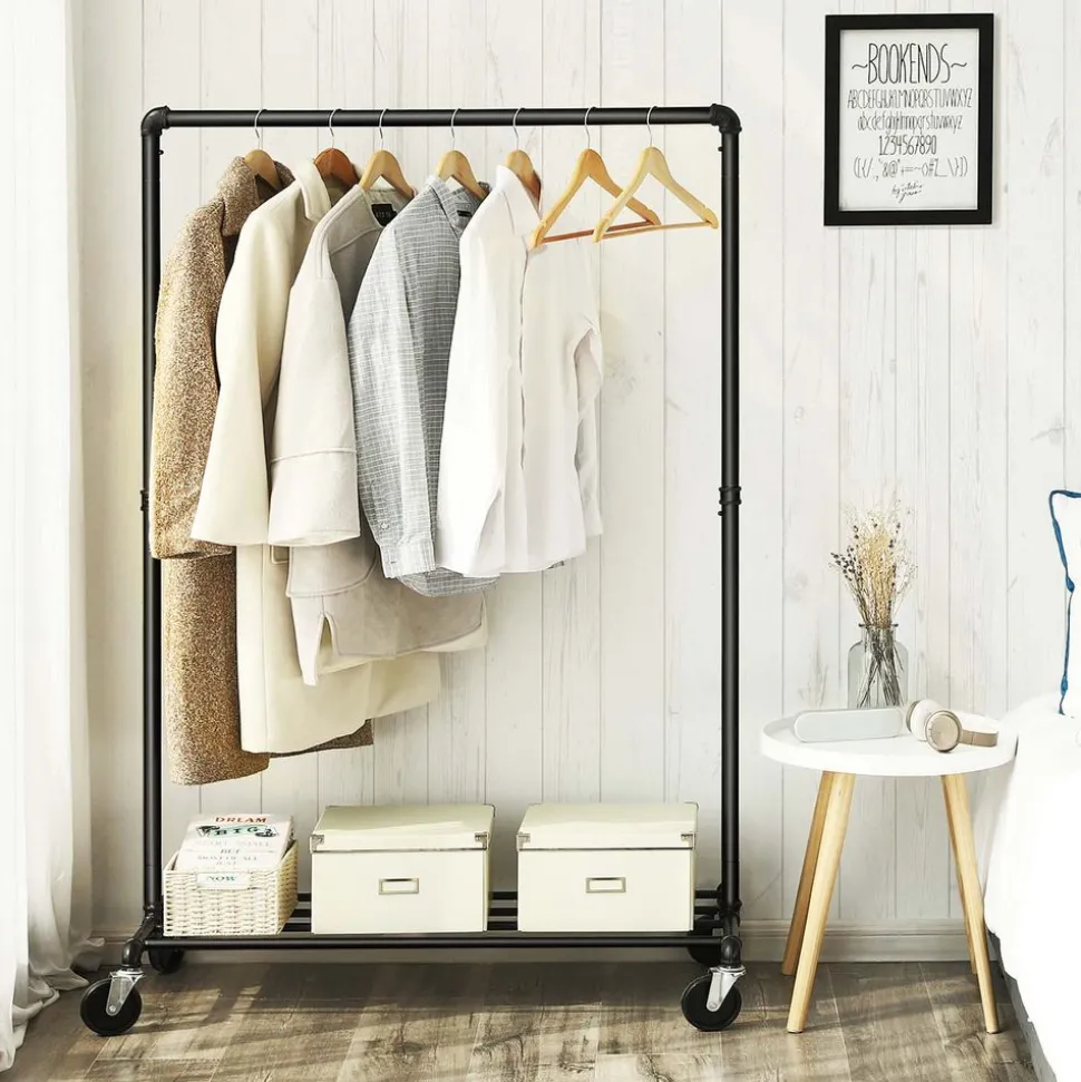 Fashion SONGMICS Portant vêtements Noir