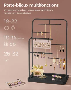 Flash Sale SONGMICS Porte-bijoux doré et blanc