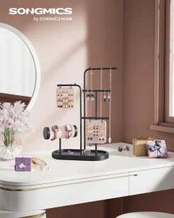 Shop SONGMICS Porte-bijoux en métal doré métallique