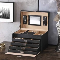 Hot SONGMICS Porte-bijoux présentoir en métal doré métallique