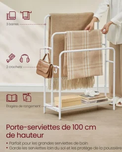 Flash Sale SONGMICS Porte-manteau à roulettes avec étagère surélevée noir d'encre