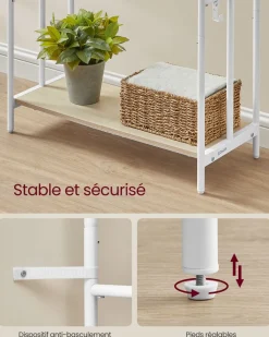 Flash Sale SONGMICS Porte-manteau à roulettes avec étagère surélevée noir d'encre