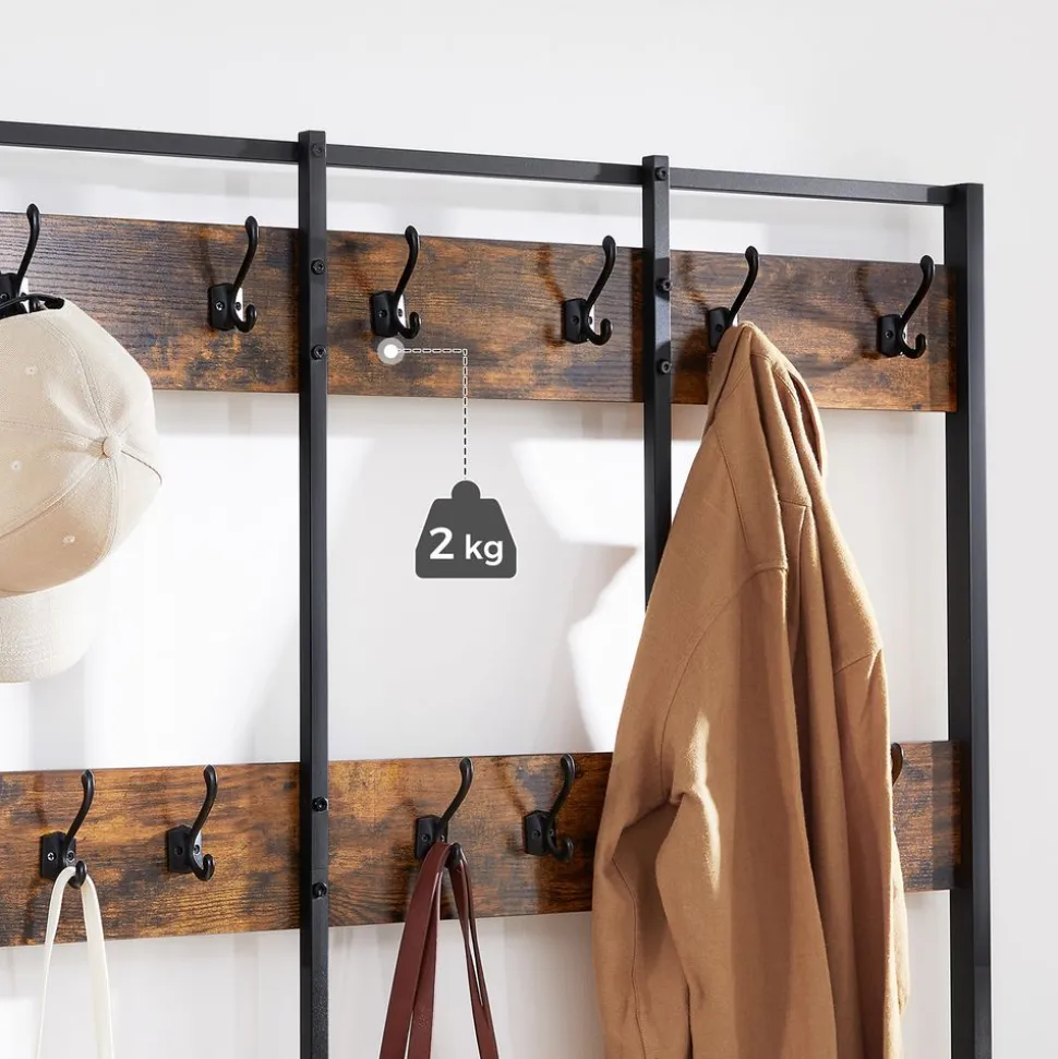 Cheap SONGMICS Porte-manteau 5 étagères marron rustique et noir d’encre