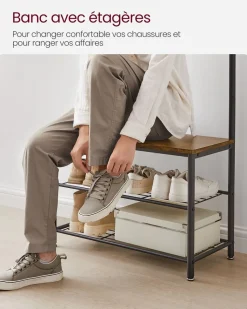 Flash Sale SONGMICS Portemanteau banc industriel