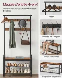 Store SONGMICS Porte-manteau 3-en-1