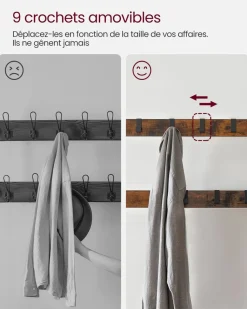 Store SONGMICS Porte-manteau 3-en-1