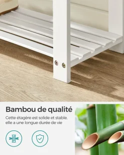 Fashion SONGMICS Porte-manteau et banc à chaussures 3 niveaux beige naturel