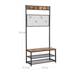 Sale SONGMICS Portemanteau grille industriel Marron Rustique