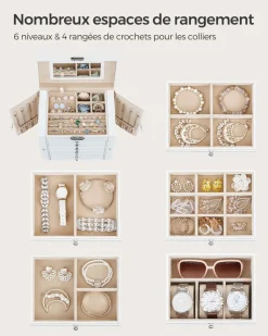 Fashion SONGMICS Portemanteau mural avec étagère de rangement