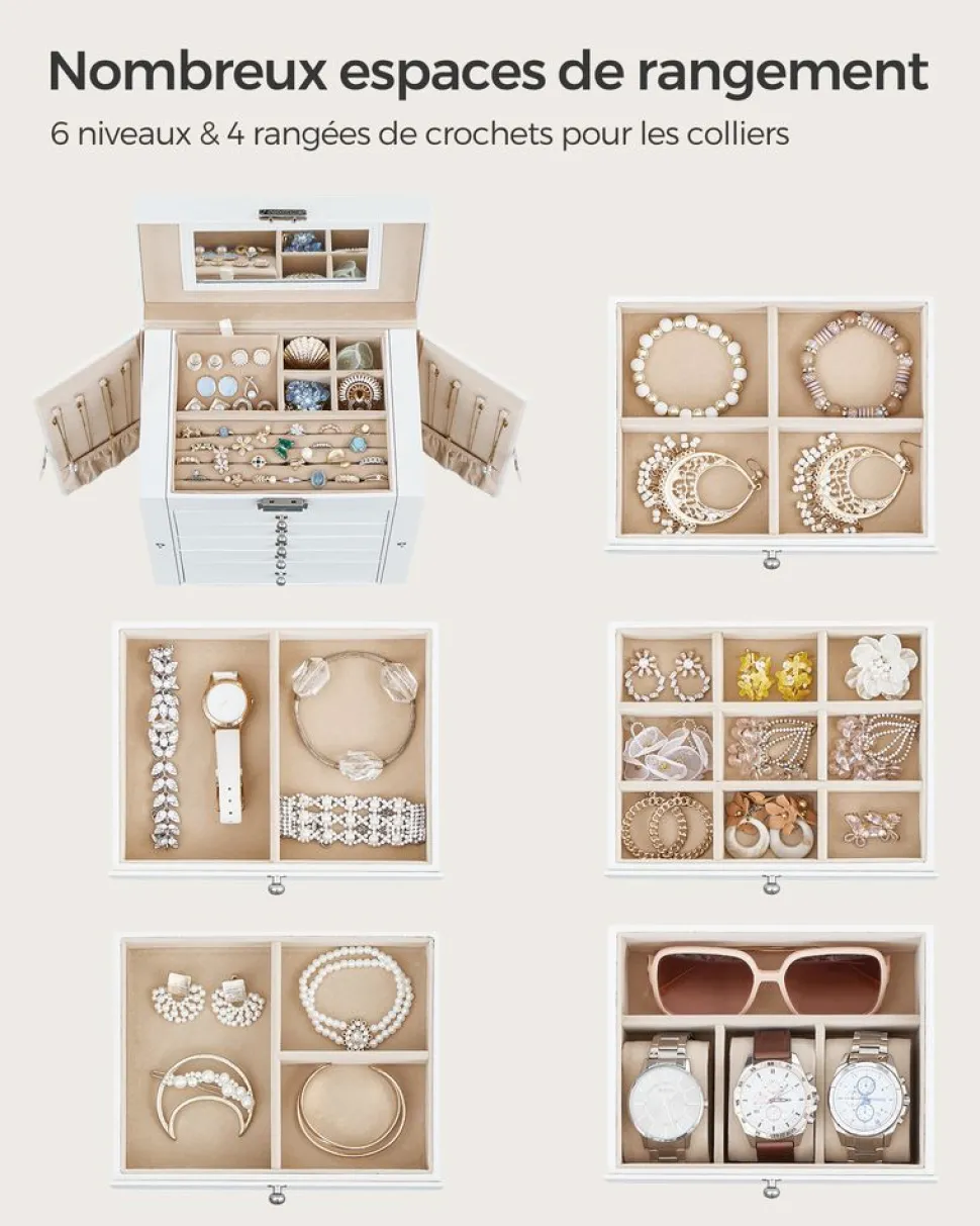 Fashion SONGMICS Portemanteau mural avec étagère de rangement