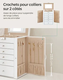 Fashion SONGMICS Portemanteau mural avec étagère de rangement