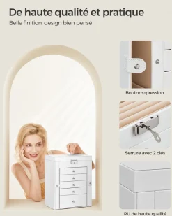 Fashion SONGMICS Portemanteau mural avec étagère de rangement