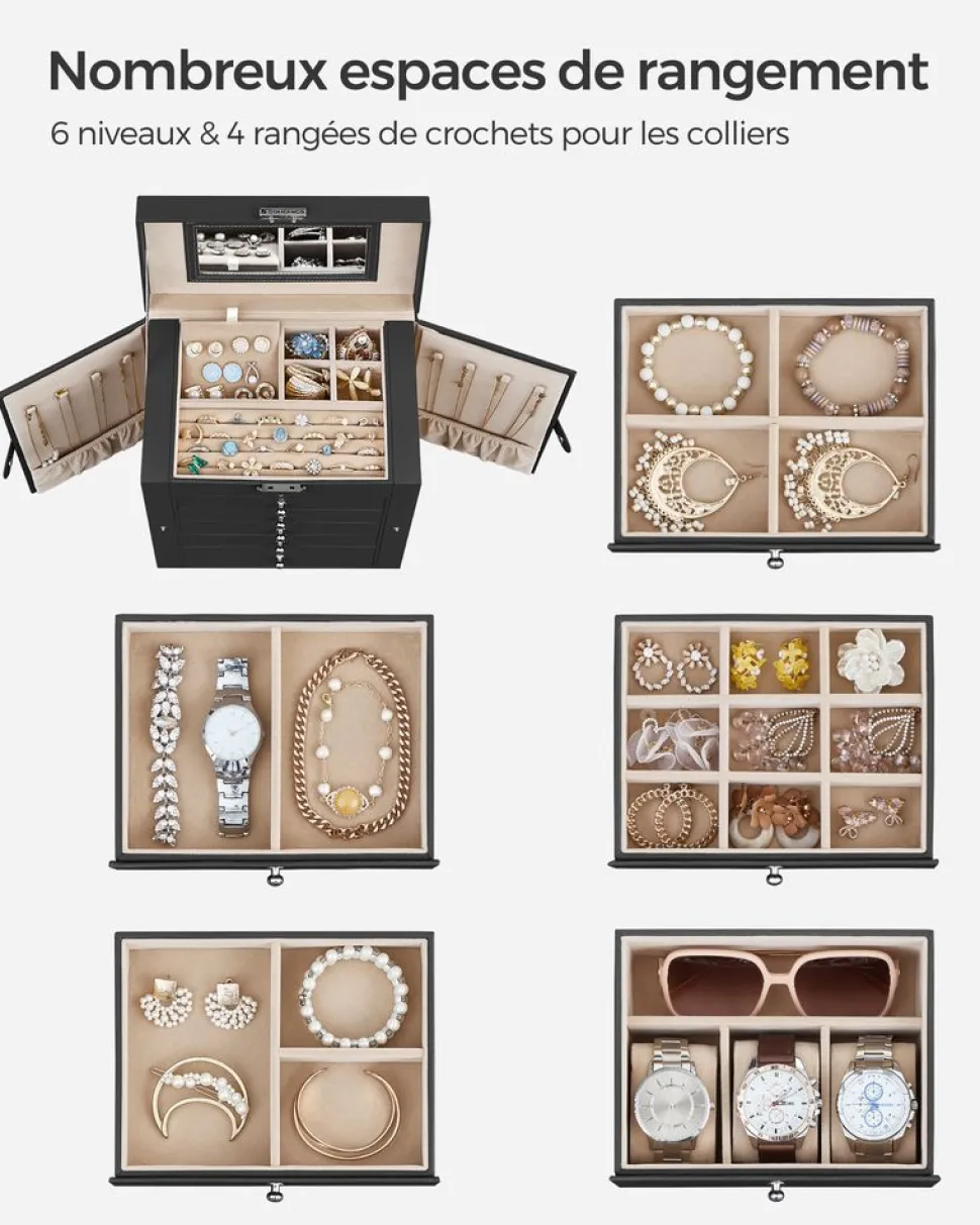 Fashion SONGMICS Portemanteau mural avec étagère de rangement